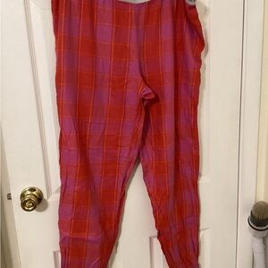 Victoria's Secret Red and Pink Plaid Pajama Pants